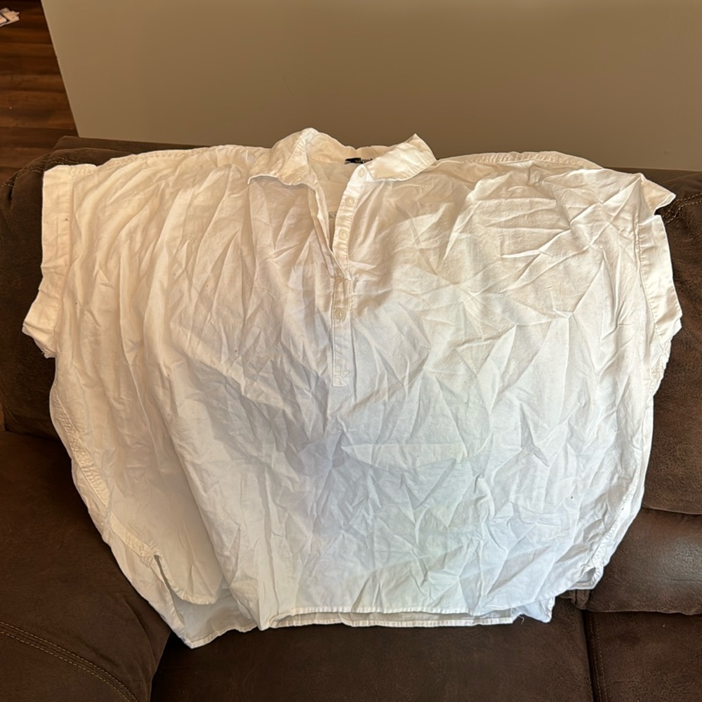 Madewell White Popover Blouse